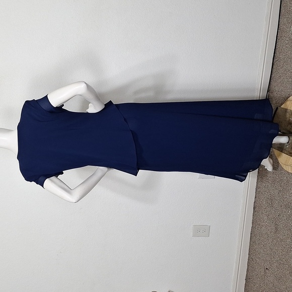 Positive Attitude Vintage Navy Blue Embroidered Beaded Fairy Maxi Dress Size 10 - Picture 7 of 12